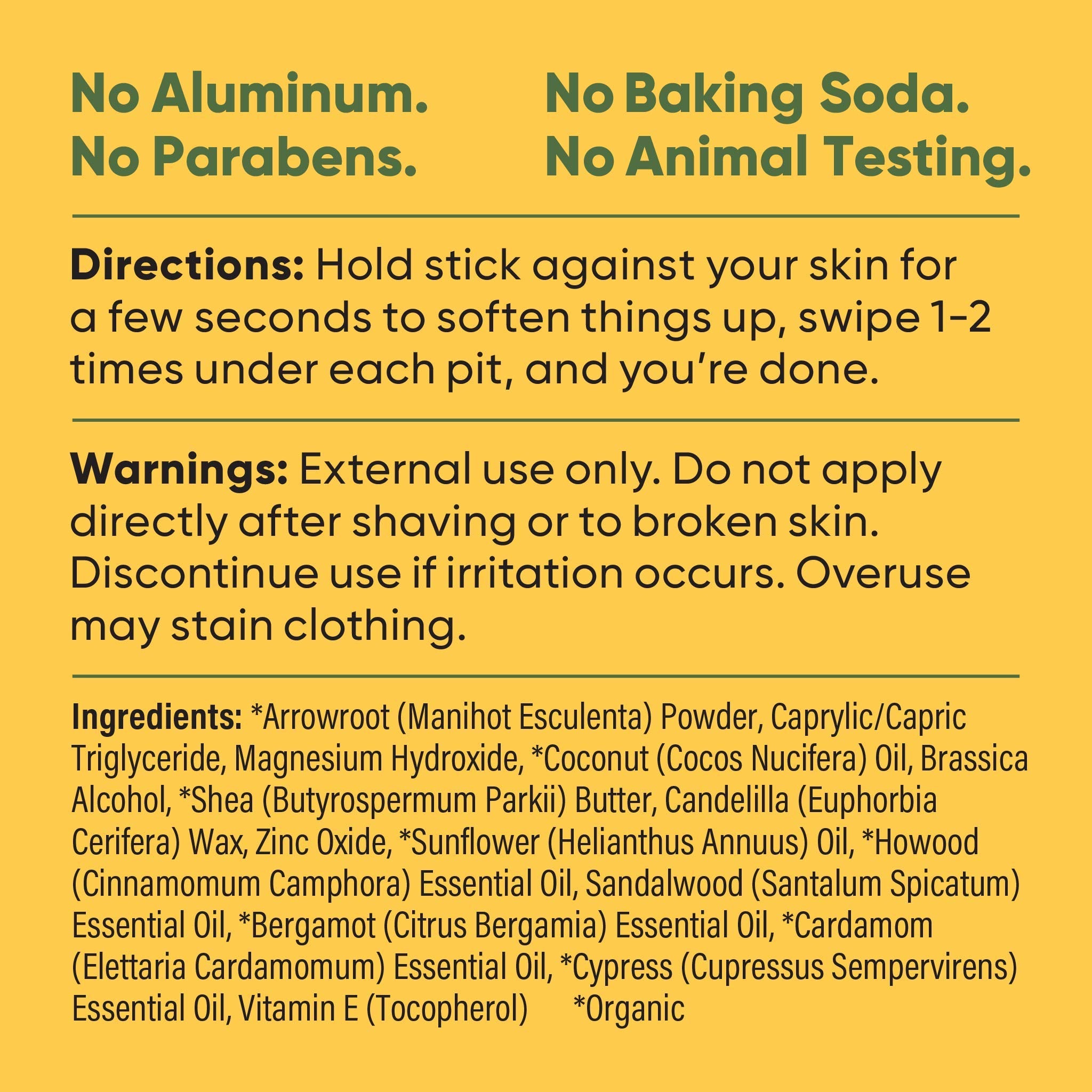 Natural Deodorant - Baking Soda Free