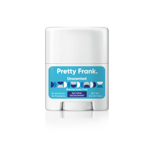 Pretty Frank Natural Aluminum-Free & Baking Soda-Free Travel Deodorant Sticks, Unscented (3-Pack)