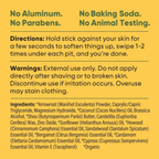 Pretty Frank baking soda free natural deodorant stick directions, warnings, and full ingredient list