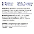 Pretty Frank extra strength natural deodorant stick with baking soda directions, warnings, and full ingredient list