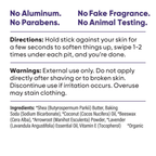 Pretty Frank extra strength natural deodorant stick with baking soda directions, warnings, and full ingredient list
