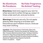 Pretty Frank extra strength natural deodorant stick with baking soda directions, warnings, and full ingredient list