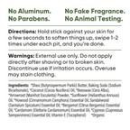Pretty Frank extra strength natural deodorant stick with baking soda directions, warnings, and full ingredient list