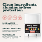 Pretty Frank Charcoal Seaside baking soda free travel size deodorant: 24-hour odor protection, with shea butter and coconut oil for hydration