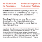 Pretty Frank Charcoal Seaside extra strength travel size deodorant with baking soda directions, warnings, and full ingredient list