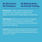Pretty Frank Unscented baking soda free natural deodorant jar directions, warnings, and full ingredient list
