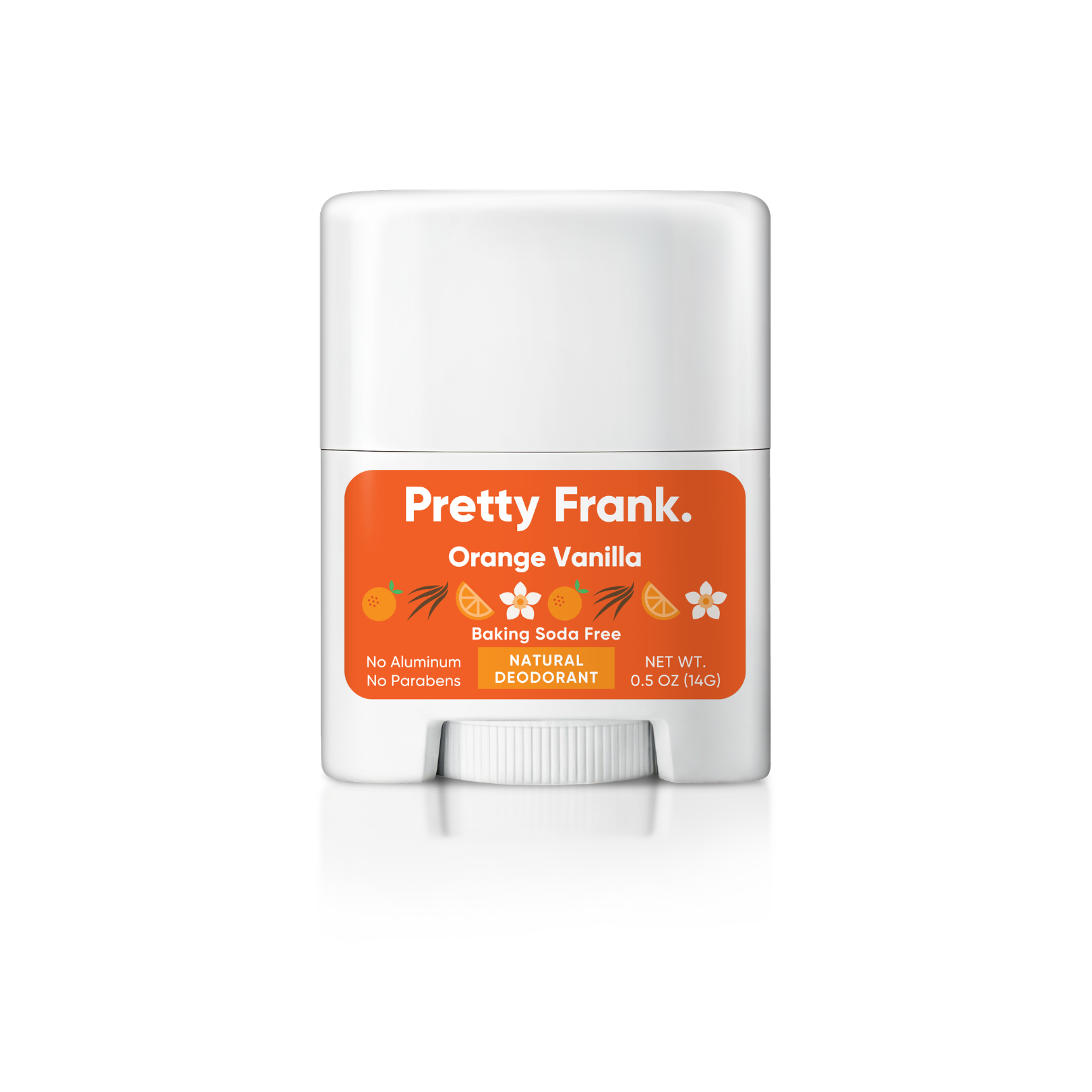 Pretty Frank Natural Aluminum-Free & Baking Soda-Free Travel Deodorant Sticks, Unscented, Orange Vanilla & Coconut Lime (3-Pack)