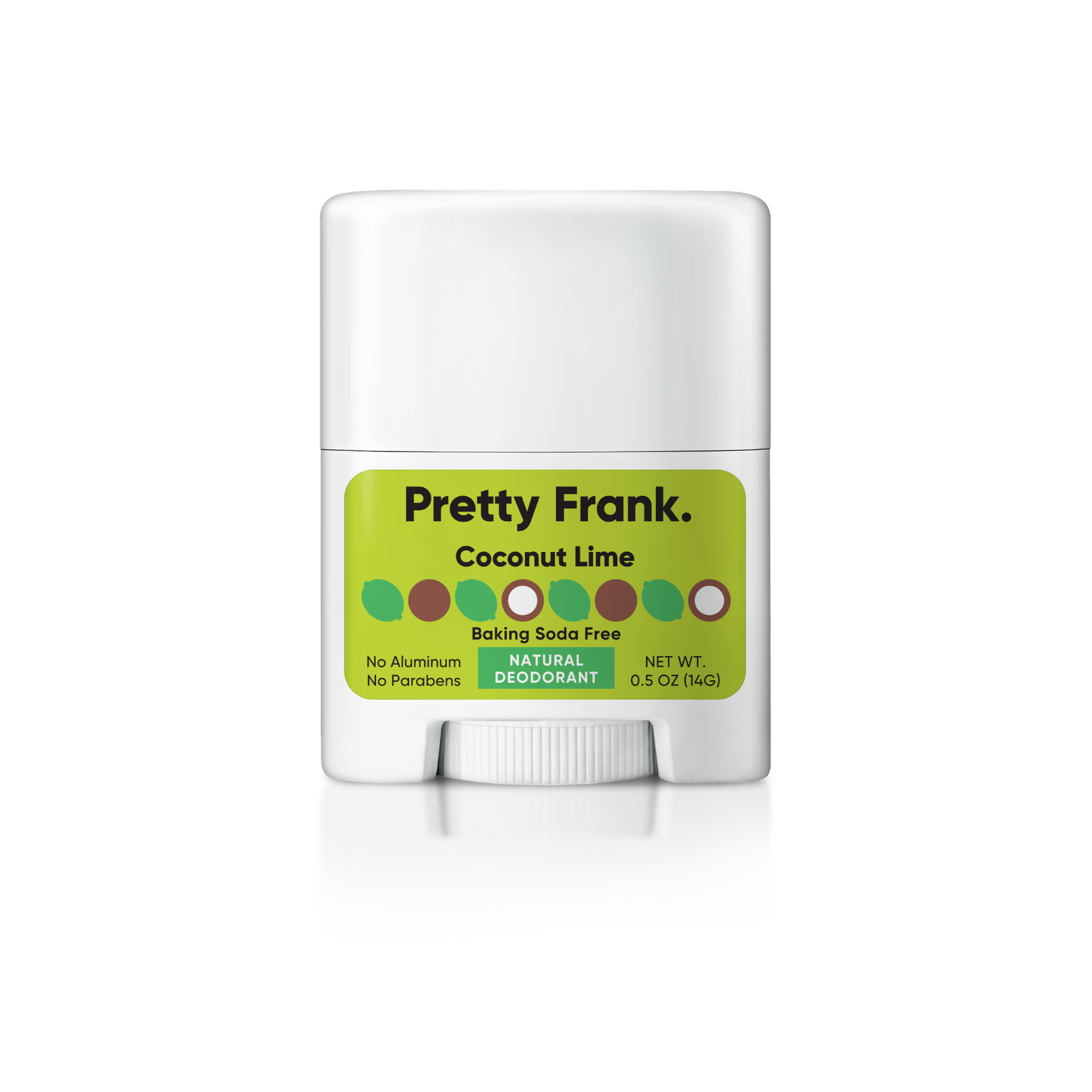 Pretty Frank Natural Aluminum-Free & Baking Soda-Free Travel Deodorant Sticks, Unscented, Orange Vanilla & Coconut Lime (3-Pack)