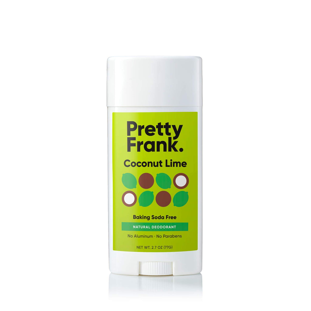 Coconut Lime baking soda free natural deodorant stick, Pretty Frank