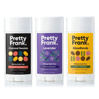 Pretty Frank baking soda free deodorant 3-pack: Charcoal Seaside, Lavender, and Woodlands
