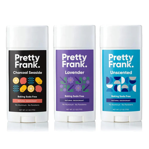 Pretty Frank Natural Aluminum-Free & Baking Soda-Free Deodorant Sticks (3-Pack)